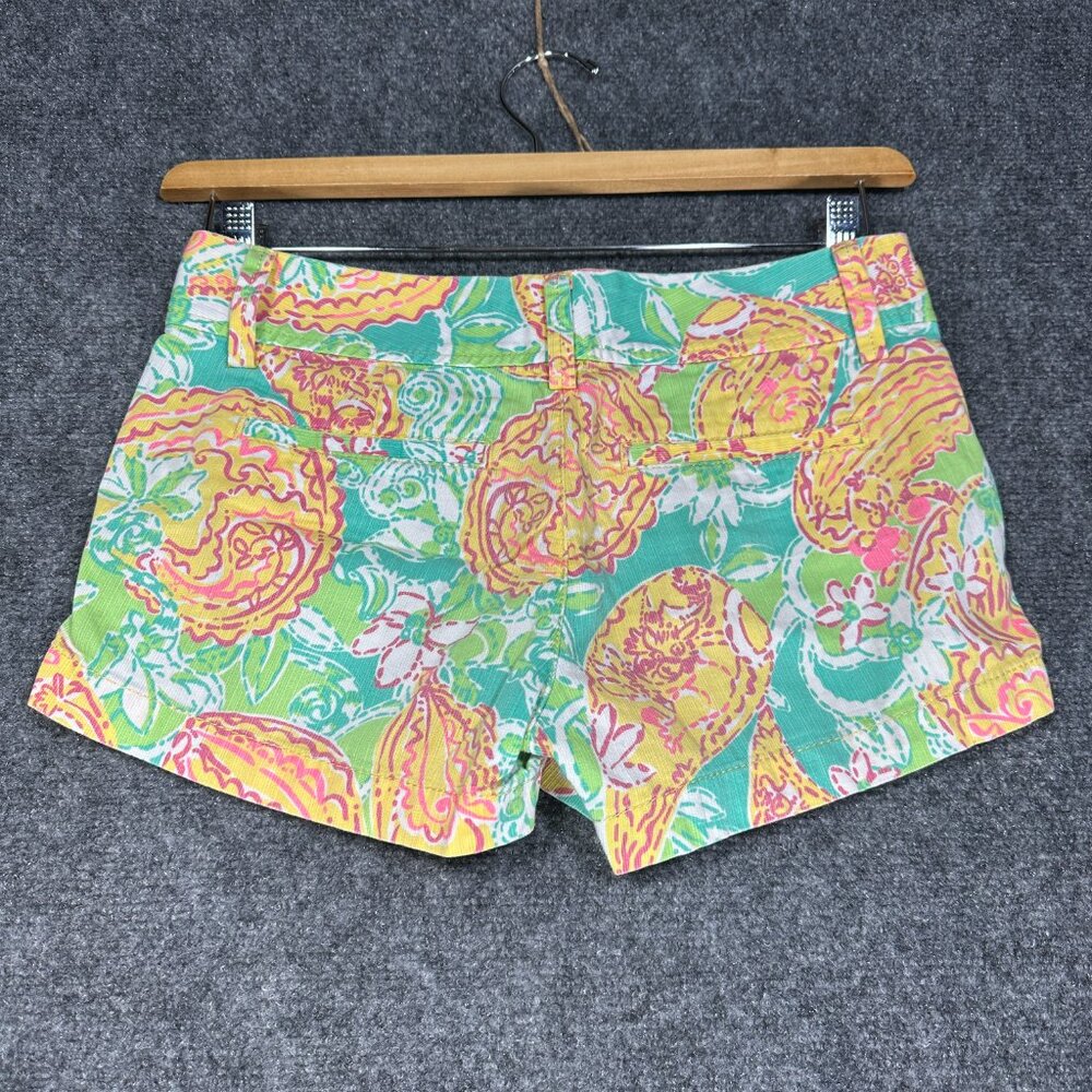 Lilly Pulitzer The Walsh Shorts Womens 00 Yellow Green Cotton Pop Goes the Lemur - Picture 6 of 6